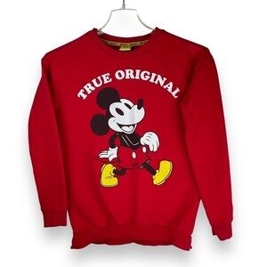 Disney Mickey Mouse Sweatshirt Red Crew Neck True‎ Original Women’s Size XS